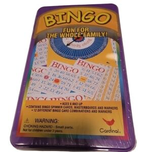Bingo Game CARDINAL FUN FOR THE WHOLE FAMILY TIN STORAGE SEALED new